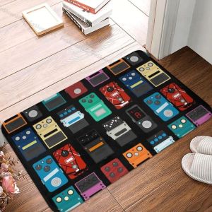 Thảm Nỉ Mềm Mại VIKAMA Rockstar Rhythm Với Họa Tiết Bàn Đạp Guitar Thảm Nhạc Chống Trượt Dành Cho Phòng Ngủ Của Người Yêu Nhạc - Thảm Trải Nhà Trong Nhà