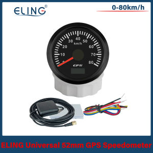 ELING 52mm (2) GPS Speedometer 30 60 80 120 200 KM/H Odometer with GPS Antenna 7 Colors Backlight for Car Marine Boat