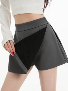 Casual Wide Leg Suit Pants Womens Spring Autumn 2025 New Small Size High Waist Slimming Pleated Skirt Pants Standard Fit