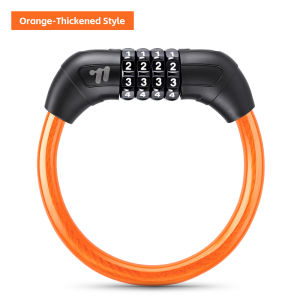 West Biking | WEST BIKING Thickened Bike Helmet Lock Mini Ring 4-Digit Password Lock High Strength Steel Cable Bike Lock MTB Road Bicycle Lock