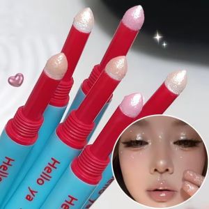 ดินสอเน้นข้อความหนอนไหม3สีอายแชโดว์แต่งหน้าตาเกาหลีประกายมุกสีขาวมันวาวสูงแท่งอายแชโดว์แวววาวสดใส