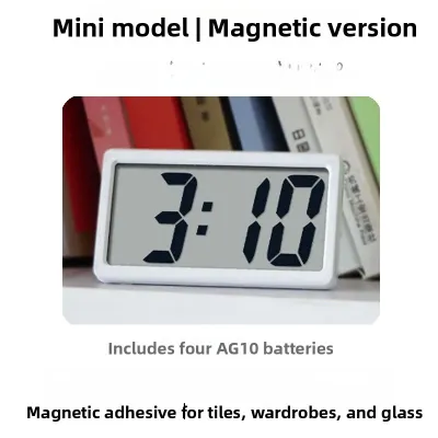 Mini Portable Large Digit Clock Simple Modern Desktop Placement Electronic Clock Magnetic Wall Fridge Hour Clock