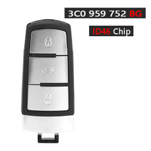 KEYECU 3C0 959 752 BA/ BG 434MHz ID46/ ID48 Chip 3 Button for VW VolkMagotan Passat CC B6 2009-2013 Smart Remote Key Fob