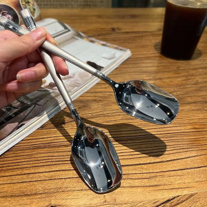 Long Handle Square Head Spoon Lantern Stainless Steel Watermelon Spoon Thickened Household Kitchen Supplies