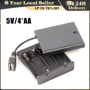DIY 4 AA Battery Box 4 Slot USB AA Battery Box For 5V LED Strip Lights Mini Power Supply For Building Block LED Light Kit