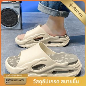 รองเท้าแตะชายหาดกันลื่นระบายอากาศได้ดีสำหรับผู้ชายในช่วงฤดูร้อน กันกลิ่น ส้นหนา พื้นยาง รองเท้าแตะส้นแบนแบบสวมสบาย