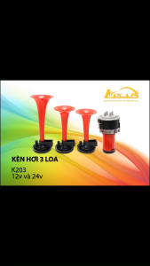 Kèn Hơi 3 Loa Cho Xe Oto KPLUS K203 (Rơ Le Và Mô Tơ)