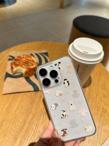 Cute Bows Small Animal Suitable for Apple 16promax Desert Gold Phone Case Iphone15/14 Silicone Transparent Soft Case 12pro Ultra-Thin Feel 16plus Young Adult Heart Minimalist 13