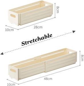 1PCS Retractable Drawer Organizer Adjustable Cabinet Storage Box Stackable Kitchen Organizers Sorting Storage Box For Home