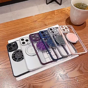 [SG] Phone Case For Samsung Galaxy S25 Edge S25 Ultra S25 Plus S25+ S25 A06 A26 A36 A56 4G 5G - Shockproof Plated Armor Dust Proof + Hard Transparent Back with 360 Rotating Magnetic MagSafe Compatible Metal Ring Bracket Kickstand Cover Casing Mag Safe