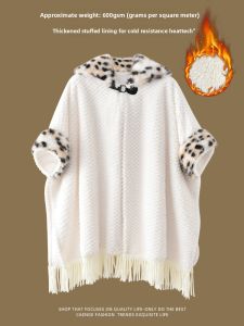 CAIENGE | Fur-Lined Leopard Print Coat
