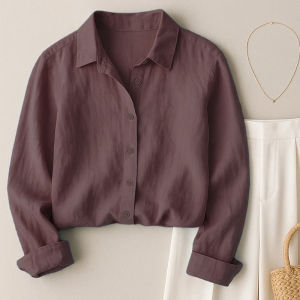 Pink Loose Casual Cotton Shirt