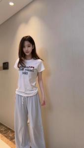 High Waist Striped Loose Cotton Wide Leg Pants Drawstring Home Casual Womens Summer Long Trousers BrandyGirl Commute Style