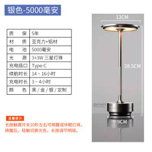 Japan Ambientec Touch Table Lamp Convenient Charging Metal Accessible Luxury Bedside Restaurant Bar Atmosphere Desk Lamp
