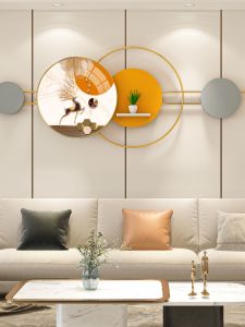 Modern Minimalist Crystal Ceramic Art Wall Decorative Painting for Living Room And Restaurant Creative Iron Art Hanging Picture Frame