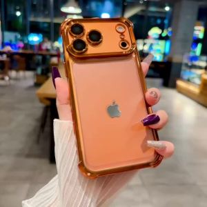 Luxury Transparent Shockproof Phone Case For iPhone 18 17 13 12 Pro Max 16 15 14 Plus Air with Wrist Strap Lens Protector Cover