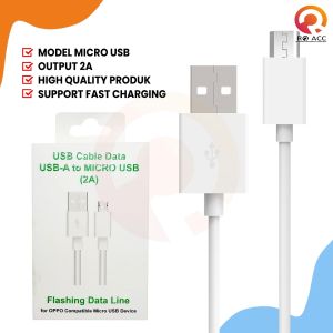 [RO ACC] KABEL DATA 2A MICRO USB FAST CHARGING UNTUK OPPO F1, F1S, F3, F5, F7, F9, A3S, NEO 7, NEO 9, A83