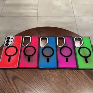 Night Light Liquid Quicksand Magnetic Case for Magsafe Samsung Galaxy S25 Ultra S24 Plus S25Ultra S25+ S24+ Mac Safe Phone Cover
