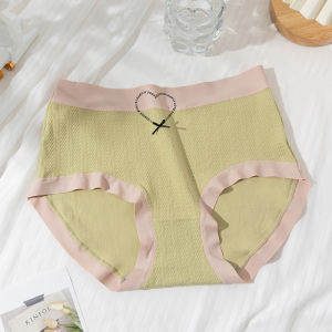 Plus Size Pure Cotton Underwear Womens Fat mm 100.00kg Mid-High Waist Japanese Style Young Adult Sweet Thin Breathable Traceless Briefs