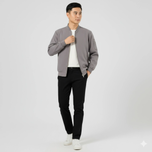 เสื้อแจ็คเก็ตผู้ชายผ้าไนลอนคอตตอน มีกระเป๋าซิป 2 ข้าง+กระเป๋าแขน เท่สุดๆ ใส่สบาย มีหลายไซส์จนถึง 5XL JK055