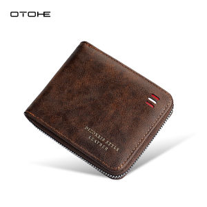 OTOHE Mens Short Wallet Soft PU Short Wallet Multi-Functional Wallet Retro Large Capacity Purse Multi-Card Position ID Credit Cards Holders Coin Pouch PU Leather Coin Bag Business Wallets