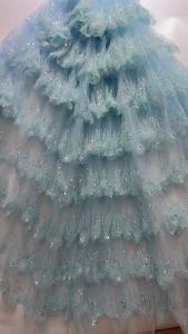 Hight Quality Nigeria Sequins Net Embroidery Lace Fabric Luxury African Mesh Lace Fabric 2026 French Tulle Lac For Women Wedding