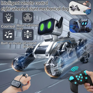 Smart controller/watch remote control robot dogeight wheel stunt transformationbuilt-in musicall-round drivingChristmas gift