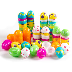 12/24pcs Easter Fillable Opening Egg Plastic Easter Eggs Decoration For Home Kids Happy Easter Favor Candy Gift Packaging boxes