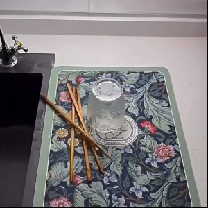 BB7 - Alas Tatakan Pengering Piring Gelas Diatomite Serap Air Tahan Panas 30x40cm Keset Diatom Anti Slip Drying Placemat Diatomite