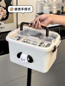 Portable Large Capacity Jewelry Box Childrens Hairband Clip Organizer Handheld Storage Box Simple Style Desktop Organizer