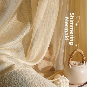 French Elegant Sheer Curtains White Light