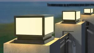 ไฟเสาพลังงานแสงอาทิตย์ 4 สีโคมไฟสวนกลางแจ้งกันน้ําพร้อมรีโมทคอนโทรลไฟเสาสี่เหลี่ยมแสงพลังงานแสงอาทิตย์ตกแต่งคริสต์มาส