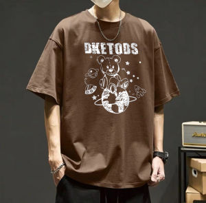 Áo Thun Cotton Nam Tay Ngắn Cổ Tròn Rộng Rãi Mùa Hè Thường Ngày in Họa Tiết Thời Trang Hợp Thời Trang Cho Cặp Đôi