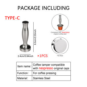 Coffee Pressing Powder Hammer Stainless Steel Coffee Tamper Tool Compative With Nespresso/dolce/vertuo/illy/k-cup Pods