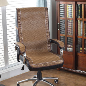 Breathable Summer Office Computer Chair Pad Cushion Integrated Boss Back Cooler Pad Modern Simple Style Pure Color Bamboo Material