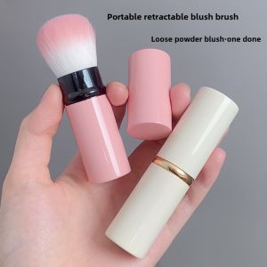 Portable Extendable Blush Brush Makeup Brush Compact Powder Setting Powder Cheek Brush Mini Powder Brush with Lid for Beauty Tools
