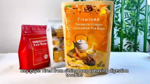 Premium Turmeric Ginger Cinnamon Tea Bags – Improve Digestion Support Brain Weight Skin and Sleep