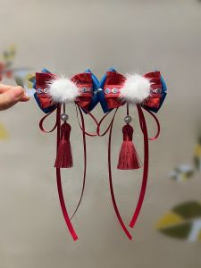 Kẹp Tóc Trẻ Em Lông Cáo Đỏ Phong Cách Trung Hoa Hanfu Kẹp Tóc Cho Bé Gái Phụ Kiện Tóc Cho Bé Gái Kẹp Tóc Cho Bé Gái