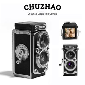 ChuZhao Digital TLR Camera Simulation Dual-Reverse Digital Camera Retro ccd High-Definition Travel Portable Small Camera