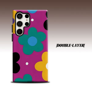 magenta groovy flower For Samsung Galaxy S26 S25 S24 A56 A36 Dual Layer Luxury Fashion Full Lens Protective Case