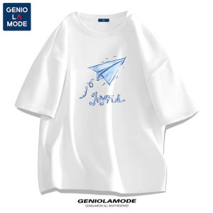 Genio Lamode Mens Pure Cotton round Neck T-Shirt Short Sleeve Casual Comfortable Breathable Half Sleeve Shirt for Autumn Work