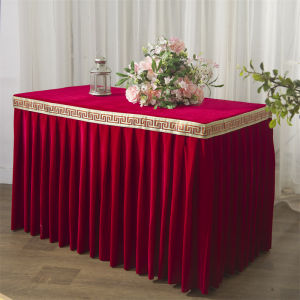 Gold Velvet Business Activity Office Meeting Tablecloth Tablecloth Cloth Cover Exhibition Table Lace Table Skirt Table Cover Table Top Customization