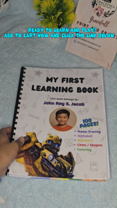 100 Page - Personalized Kids Activity Workbook - Name Tracing Alphabet Numbers Shapes Lines & Coloring Fun