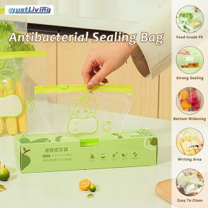 JustLiving 10/15/20Pcs Reusable Food Storage Bag Fresh Keeping Bags Sealed Food Packing Bag with Zipper Refrigerator Organizer Fresh-keeping Sealing Bag Leakproof - Food-Grade Thick and Versatile