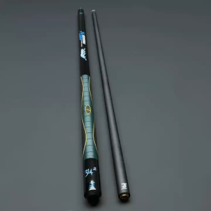 High-Performance Professional Carbon Fiber Billiard Cue with 13mm Rainbow Tip Blue Leopard Design and Brand Interface Protection Sleeve