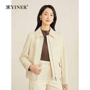 Soft Textured Stand Collar Short Sheepskin Leather Jacket