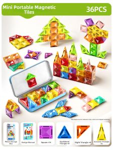 YISBRO | Portable Mini Magnetic Building Blocks for Toddlers Boys 2-3 Years Old