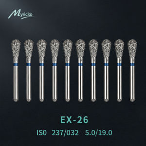 10pcs Dental High Speed Diamond Burs Dentistry Cavity Preparation/Crown Preparation Use on Fillings 1.6mm Depth Cutting Drills