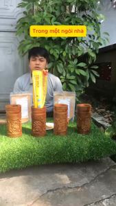 Ống đựng nhang bằng gỗ BÁCH Vàng THƠM mát