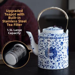 FAGEEN | Ceramic Antique Style Large Lidded Water Pitcher